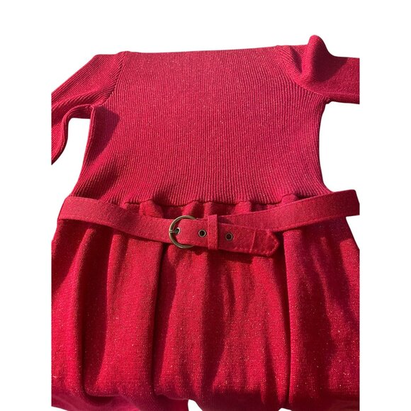 Free People Women Red Sweater Mini Dress M Holiday Glam Quiet Luxury Winter Chic - Picture 10 of 11